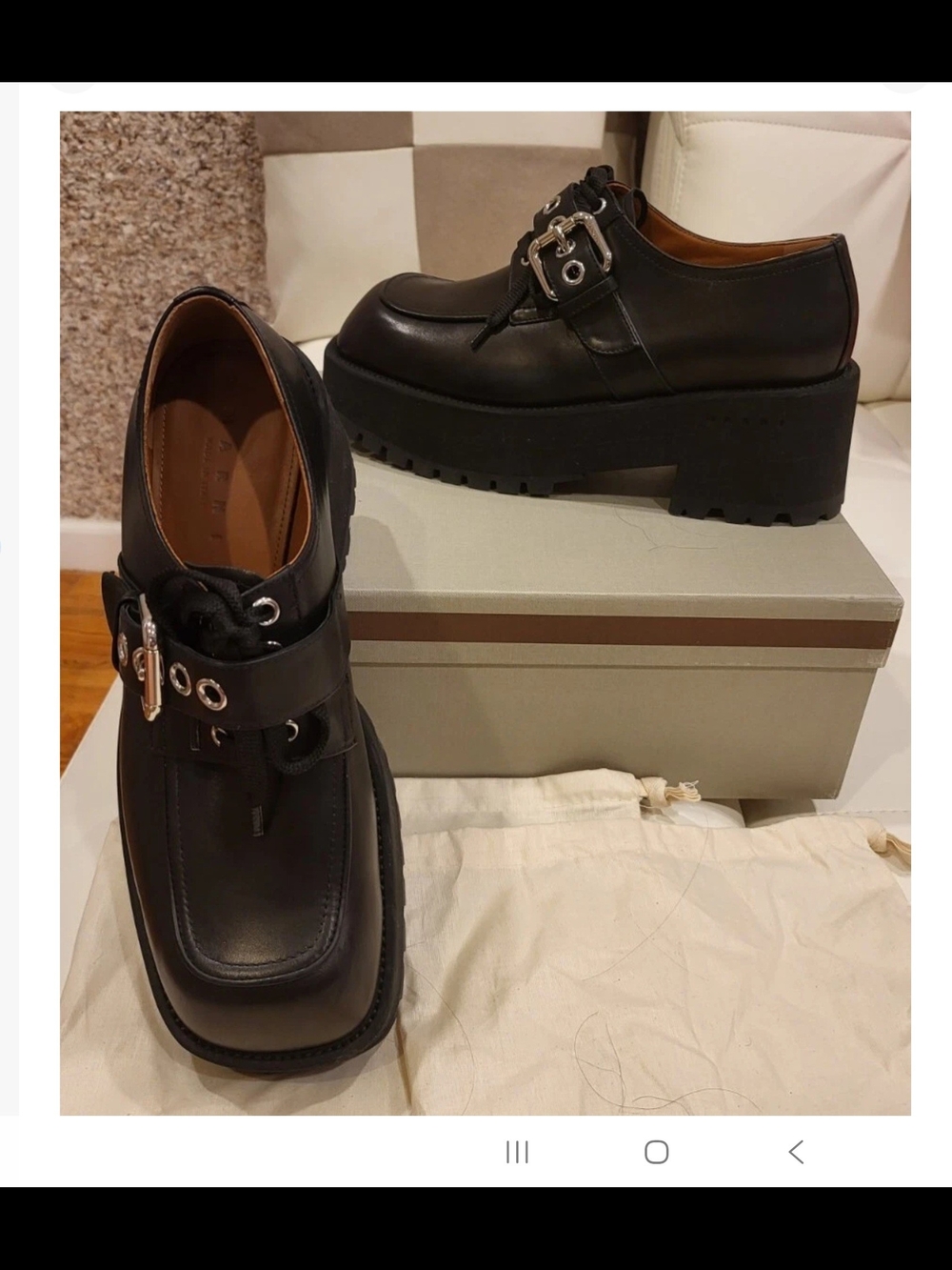 MARNI Women Leather platform brogues Size 40/10 NWB Made in Italy